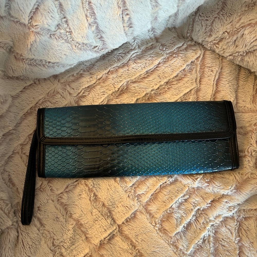 Stylish Blue and Black Clutch